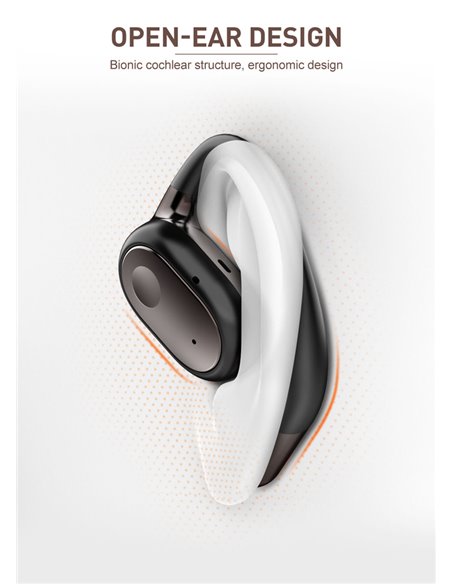 LDNIO earphones με θήκη φόρτισης T11, OWS, Φ15mm, 50/450mAh, μαύρα