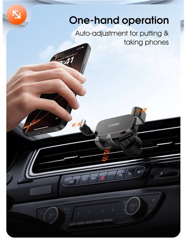 LDNIO βάση smartphone αυτοκινήτου MG13 για αεραγωγούς, μαύρη