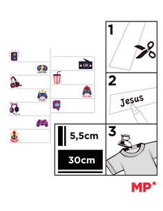 MP θερμοκολλητικές ετικέτες ρούχων gaming PA011-09, 19τμχ