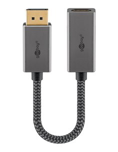 GOOBAY αντάπτορας DisplayPort σε HDMI 75271, 4K/60Hz, 0.2m, γκρι