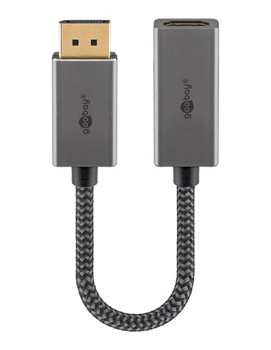 GOOBAY αντάπτορας DisplayPort σε HDMI 75271, 4K/60Hz, 0.2m, γκρι