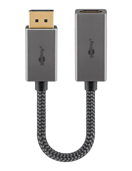 GOOBAY αντάπτορας DisplayPort σε HDMI 75271, 4K/60Hz, 0.2m, γκρι