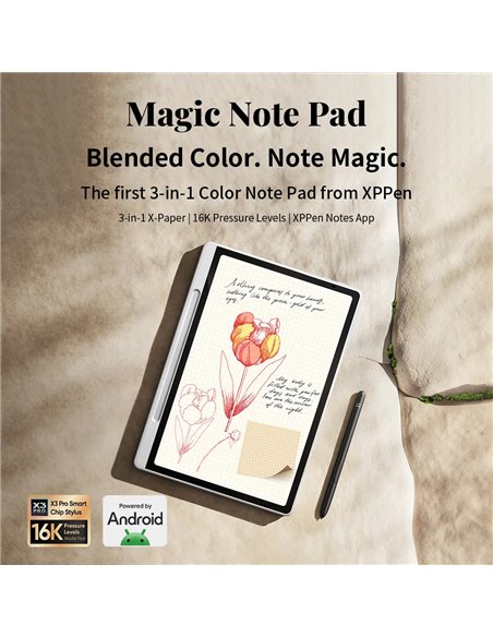 XP-PEN έγχρωμο ψηφιακό σημειωματάριο Magic Note Pad με γραφίδα, 10.95", 6/128GB, Android 14, 8000mAh, λευκό