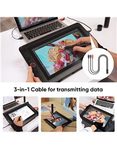 XP-PEN HDMI σε USB-C & 2x USB SPE40 για ταμπλέτα σχεδίασης, 1.5m, μαύρο