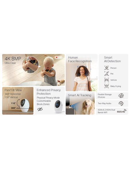 TP-LINK smart camera Tapo C260, 4K, WiFi, two-way audio, Pan/Tilt , Ver. 1.0