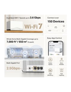 MERCUSYS Whole Home Mesh Wi-Fi 7 System Halo H27BE, 3.6Gbps Dual Band, 3τμχ, V.1.0