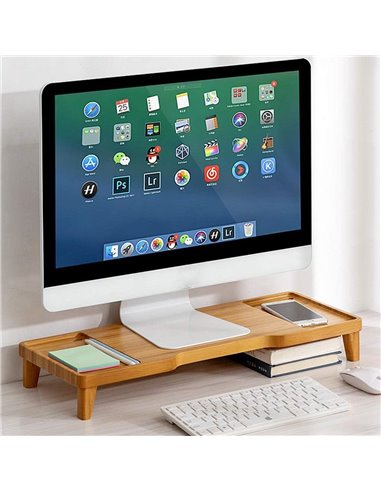 Βάση οθόνης επιτραπέζια Nextdeco από μπαμπού Υ7x52x21εκ.