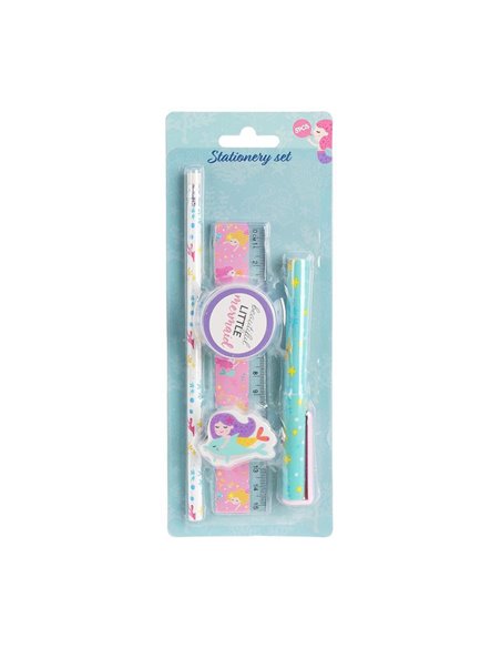 Σχολικό σετ 5 τεμαχίων "Γοργόνα” Υ23x9x9εκ.