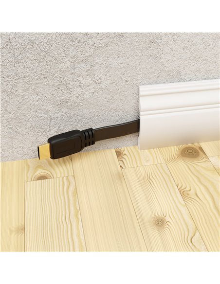 GOOBAY καλώδιο HDMI 77135 με Ethernet, flat, 8K/60Hz, 48 Gbps, 2m, μαύρο