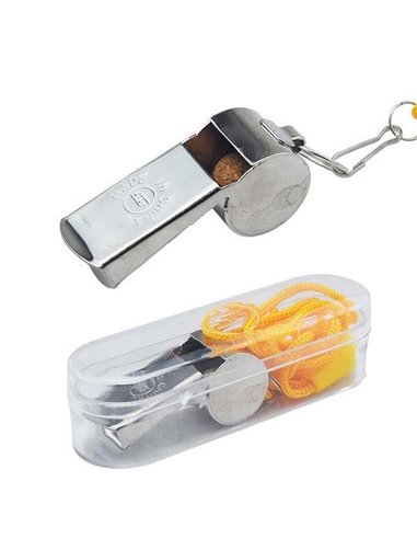 Σφυρίχτρα μεταλλική με κορδόνι