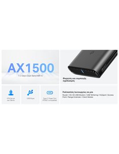 TP-LINK Travel Router TL-WR1502X, AX1500 Wi-Fi 6, Dual Band