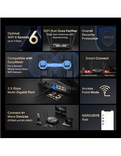 MERCUSYS router MR85X, Wi-Fi 6, 3Gbps AX3000, Dual Band