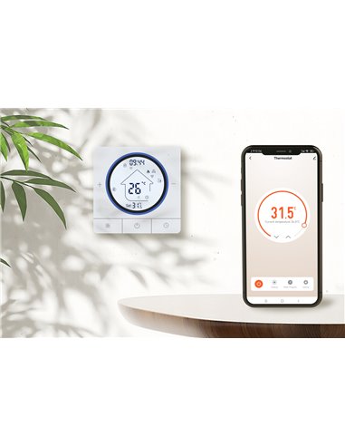 Smart θερμοστάτης αερίου BHT-800WM-GCLW, WiFi, επιτοίχιος, λευκός