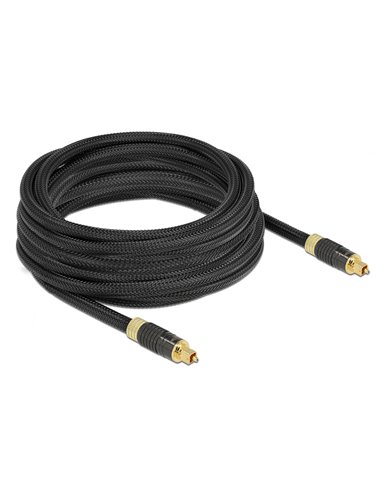 DELOCK καλώδιο ήχου Toslink 86595, gold plated, 5m, μαύρο