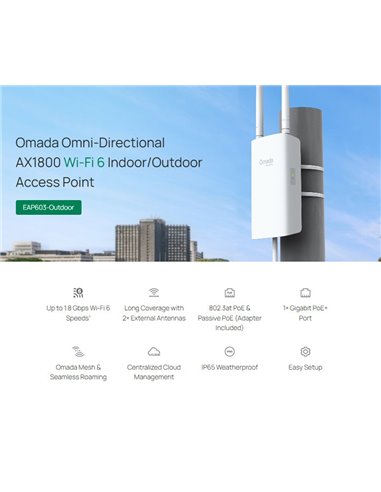 TP-LINK access point EAP603-Outdoor, WiFi 6, Mesh, AX1800, EU/1.0