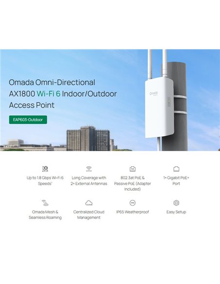 TP-LINK access point EAP603-Outdoor, WiFi 6, Mesh, AX1800, EU/1.0