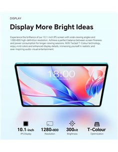TECLAST tablet P33 με πληκτρολόγιο/ποντίκι/στυλό αφής/θήκη/βάση, 10.1", 3/64GB, Android 15, 6000mAh, μπλε