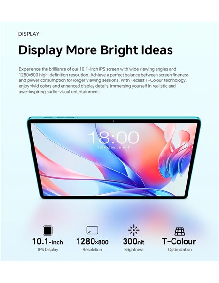 TECLAST tablet P33 με πληκτρολόγιο/ποντίκι/στυλό αφής/θήκη/βάση, 10.1", 3/64GB, Android 15, 6000mAh, μπλε