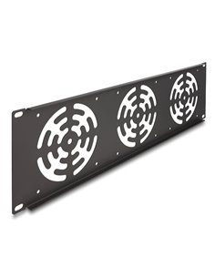 DELOCK κάλυμμα για 3x 120mm ανεμιστήρες 66747 για rack 19"/3U, μεταλλικό, μαύρο