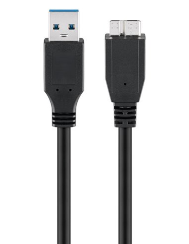 GOOBAY καλώδιο USB 3.0 σε USB 3.0 micro Τype B 95169, 15W, 5Gbps, 1m, μαύρο
