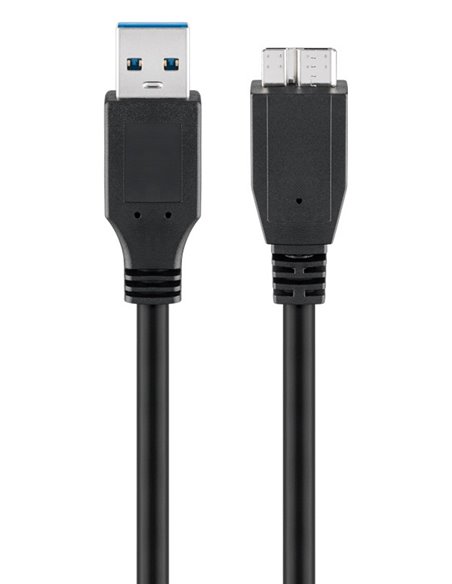GOOBAY καλώδιο USB 3.0 σε USB 3.0 micro Τype B 95169, 15W, 5Gbps, 1m, μαύρο