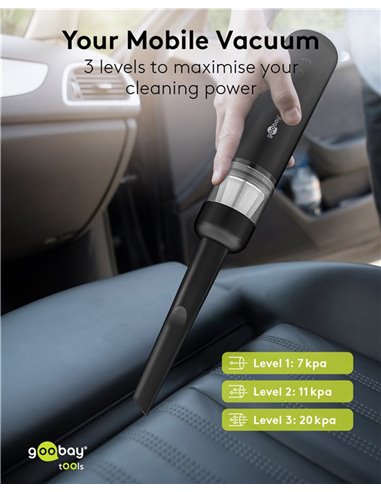 GOOBAY 2 σε 1 σκουπάκι χειρός & air duster 77829, 120W, 6000mAh, μαύρο