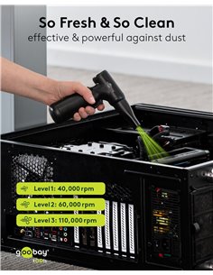 GOOBAY ηλεκτρικό air duster 77830, 100W, 6000mAh, μαύρο