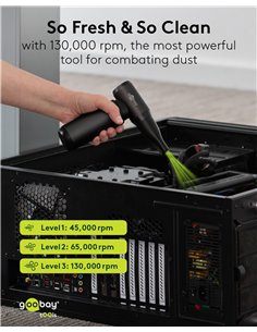 GOOBAY ηλεκτρικό air duster 77831 με φακό, 180W, 6000mAh, μαύρο