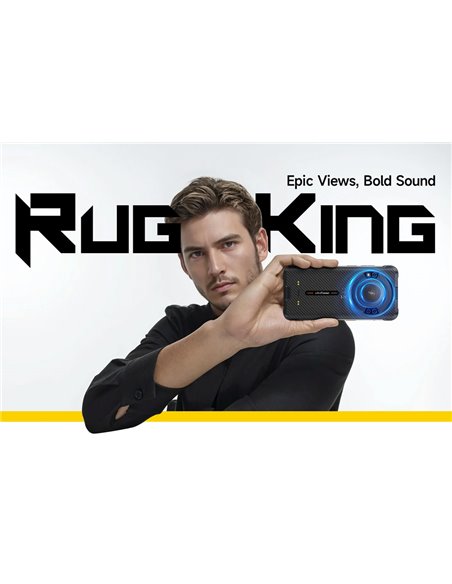 ULEFONE smartphone RugKing με ηχείο 3.5W, 5.99", 8/256GB, 9600mAh, IP68/IP69K, μαύρο