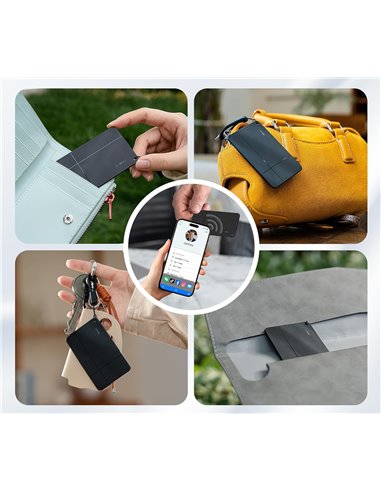 MILI ψηφιακή επαγγελματική κάρτα & tracker MiCard Duo για iOS & Android συσκευές, NFC, Bluetooth, μαύρο