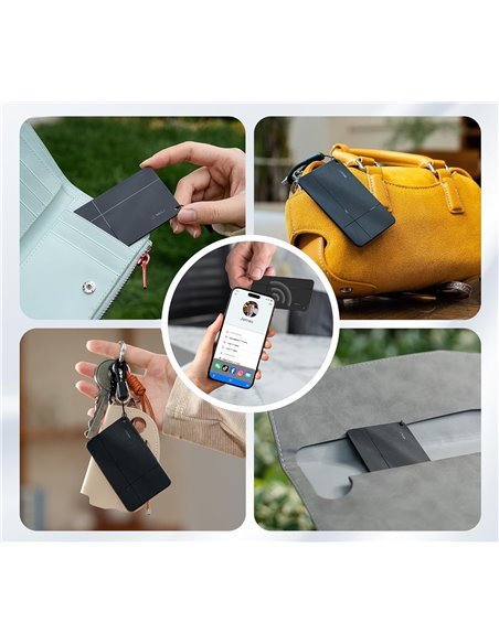 MILI ψηφιακή επαγγελματική κάρτα & tracker MiCard Duo για iOS & Android συσκευές, NFC, Bluetooth, μαύρο
