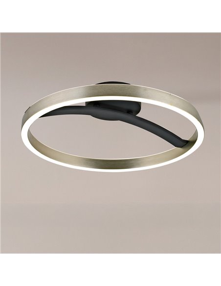 POWERTECH LED φωτιστικό οροφής HLL-0200, 29W, 4000K, Φ38x10cm, ασημί/μαύρο