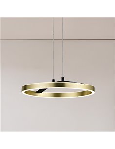 POWERTECH LED φωτιστικό οροφής HLL-0201, 29W, 4000K, Φ38x120cm, χρυσό/μαύρο