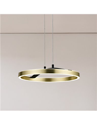 POWERTECH LED φωτιστικό οροφής HLL-0201, 29W, 4000K, Φ38x120cm, χρυσό/μαύρο