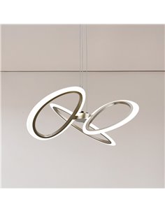 POWERTECH LED φωτιστικό οροφής HLL-0205, 40W, 4000K, Φ53x120cm, οπάλ χρυσό/μαύρο