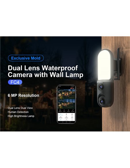 VSTARCAM smart κάμερα FC4 με φωτισμό, dual lens, 3MP, WiFi, SD, PTZ, IP66