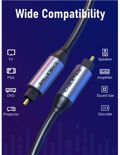 CABLETIME καλώδιο ήχου Toslink CT-AV380-P04GN, gold plated, 5mm, 3m, μαύρο