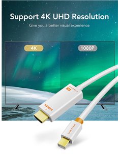 CABLETIME καλώδιο mini DisplayPort σε HDMI CT-AV588-03G4K, 4K/30Hz, 1m, λευκό