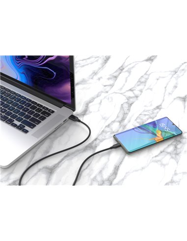 CABLETIME καλώδιο micro USB σε USB CT-C165-05G, 2.4A, 480Mbps, 0.25m, μαύρο