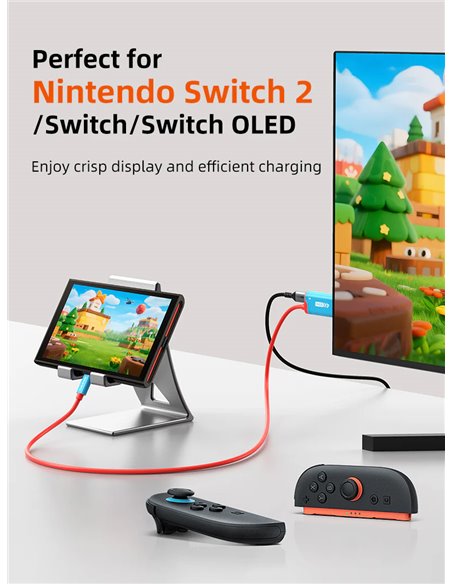 CABLETIME καλώδιο USB-C σε HDMI CT-CMHD4P, 4K/60Hz, PD100W, 2m, κόκκινο