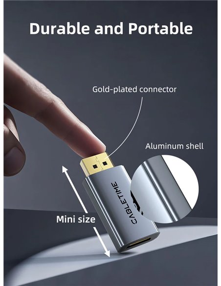 CABLETIME αντάπτορας DisplayPort σε HDMI CT-DMHF4K-AG6, 4K/60Hz, γκρι