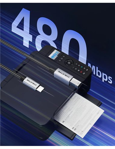 CABLETIME καλώδιο USB-C σε USB Type B CT-CMBM1, 480Mbps, 1m, μαύρο