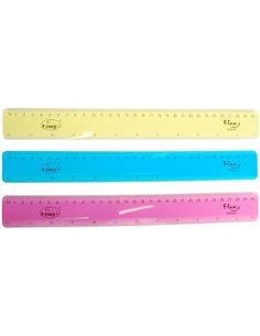 Χάρακας "Flexi" (εύκαμπτος) πλαστικός διάφανος διάφορα χρώματα 30εκ.