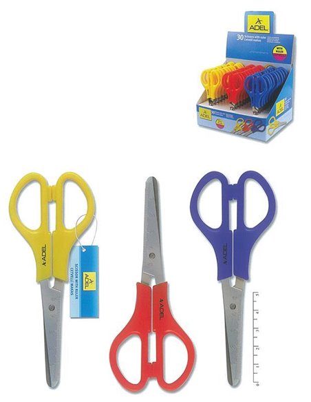 Adel ψαλίδι ανοξείδωτο με χάρακα 13εκ.