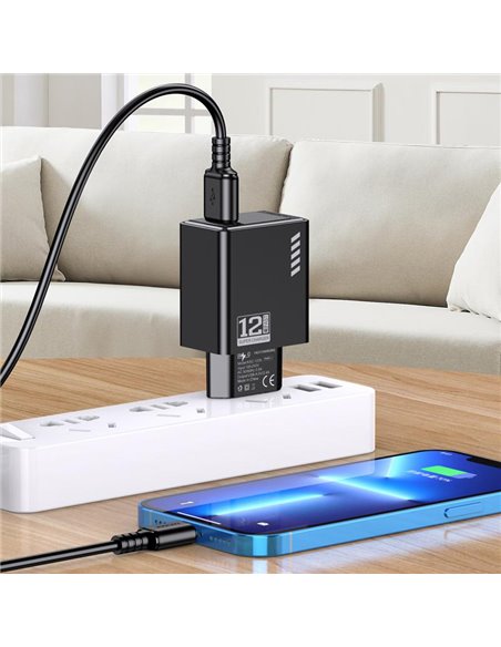 KAKUSIGA φορτιστής τοίχου KSC-1235, USB, 12W, λευκός