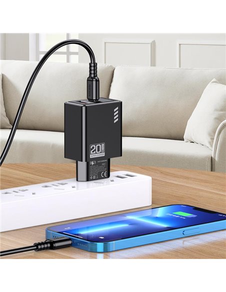 KAKUSIGA φορτιστής τοίχου KSC-1239, USB & USB-C, 20W, λευκός