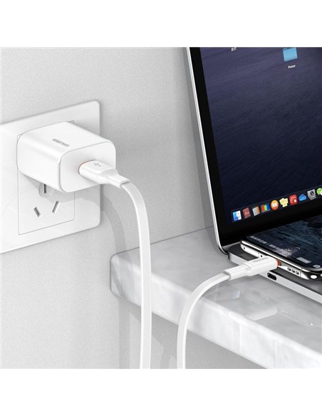 KAKUSIGA καλώδιο USB-C σε USB KSC-999, 5A, 480Mbps, flat, 1m, λευκό