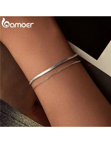 BAMOER βραχιόλι BSB193, ασήμι 925, ασημί
