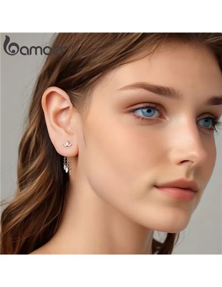 BAMOER σκουλαρίκια καρφωτά BSE1240 με κυβική ζιρκόνια, ασήμι 925, ασήμι