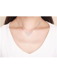 BAMOER κολιέ BSN028 με κυβική ζιρκόνια, ασήμι 925, ασημί